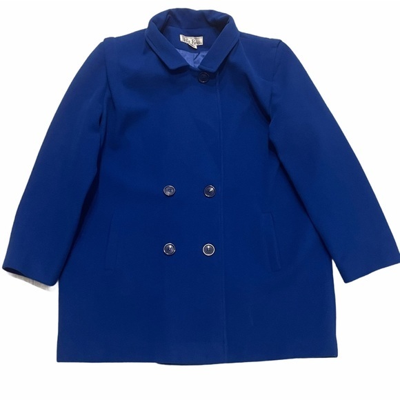 Vintage KAY BOYS Blue Double Breasted Pea Coat - Picture 1 of 10